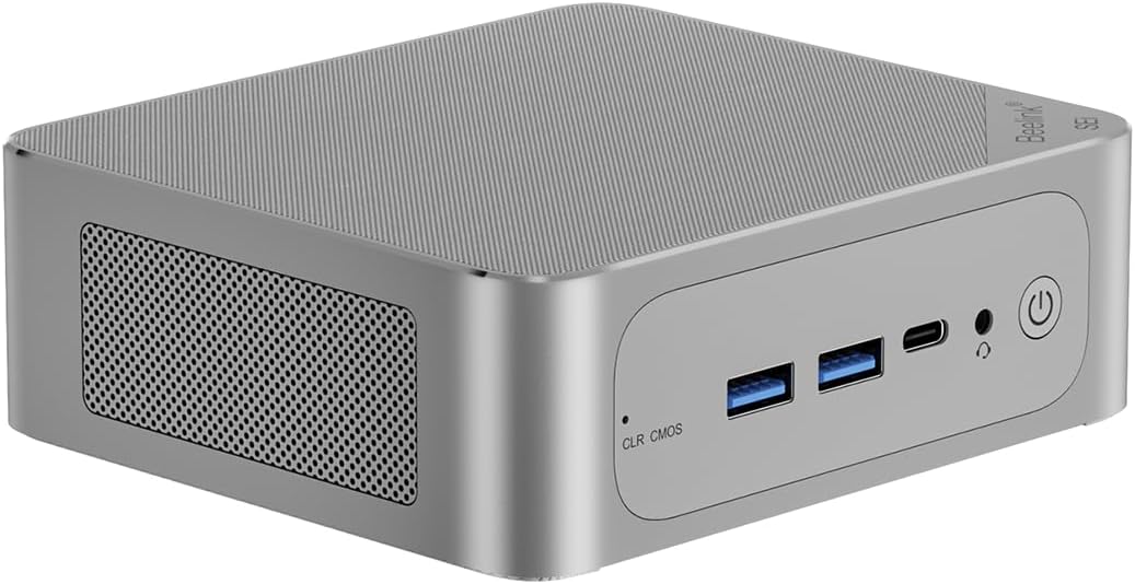 Beelink SEi12 Mini PC, i5-12450H 10-Core 12-Thread up to 4.40GHz, 16G RAM 1TB PCIe 4.0 SDD, 4K Dual Display, WiFi6 Bluetooth 5.2, USB3.0 Type-C, WOL/Auto Power On, Innovator Mini Desktop PC