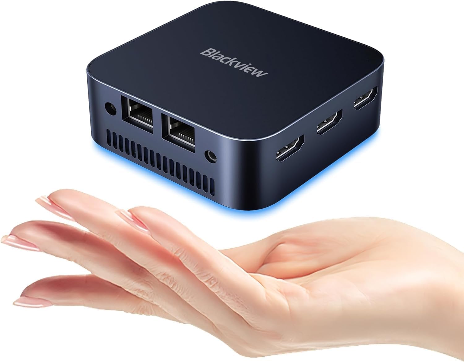 Blackview Mini PC Mini Computer MP80 Intel N5095, 16GB RAM 1TB M.2 SSD, Mini Desktop Computers Micro PC Support 4K Triple Display/2.4/5G WiFi/Dual LAN/3 HDMI/3 USB Port