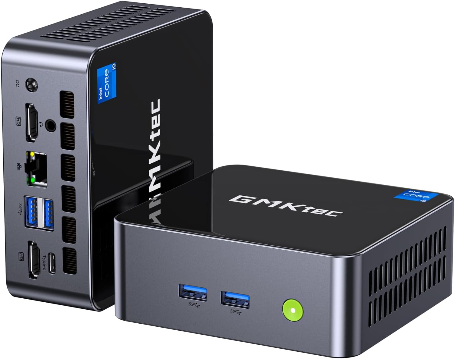 GMKtec M3 Plus Mini PC with Intel Core i9 12900HK(14C/20T 5.0 GHz), 32GB DDR4 RAM+1TB NVMe SSD, Mini Desktop Computer Triple 4K Display, WiFi 6, BT5.2, USB-C, USB 3.2 Gen1*3,USB2.0 * 1,Micro-Computer