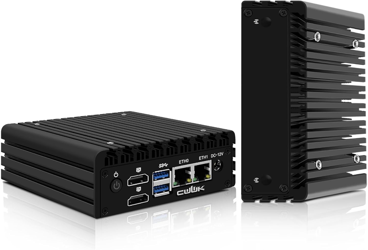 CWWK X86-P5 N305 Mini PC Fanless, Firewall Appliance Mini Computer with 2 x i226-V 2.5GbE LAN, OPNsense Micro PC 32GB DDR5 RAM 1TB NVMe SSD, Dual 4K Display, USB3.2, AES-NI