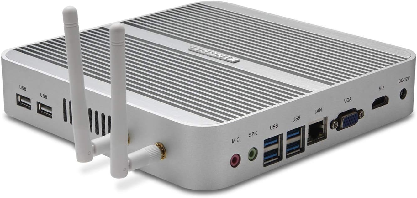 KINGDEL Fanless Mini Desktop Computer, HTPC with i5-4200U CPU, 16GB RAM, 256GB SSD, HD Port, VGA, 4*USB 3.0, Metal Case PC