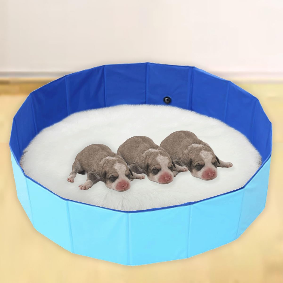 Cdycam Portable Birthing Pool for Dogs and Puppies, Foldable Whelping Pen, Dog Whelping Pool Box, Easy to Clean, Portable Hard Collapsible Pet Swimming Bath Pool (L-32″x8″)