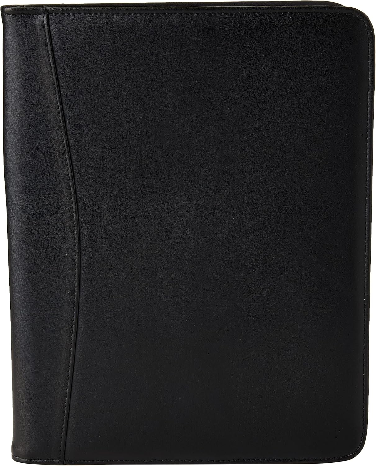 eBuyGB A4 Zipped Leather Conference Folder, Black